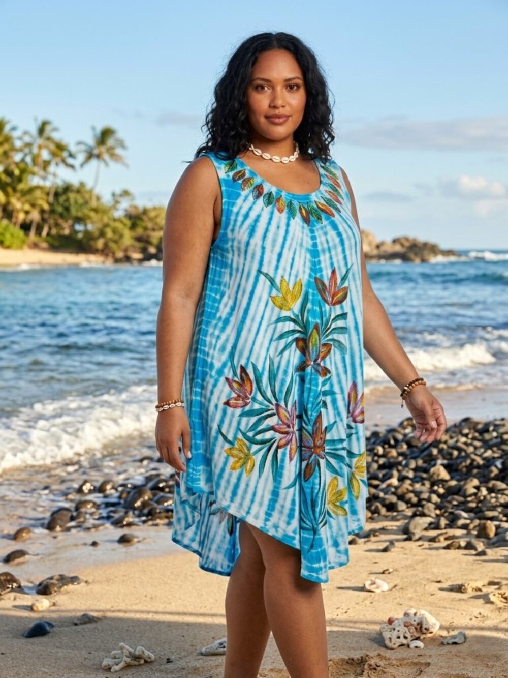 Rima Beach World Cover Up Light Blue Floral Cover for Beach Pool One Size NWT